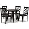 Baxton Studio Rava Modern and Contemporary Dark Brown Finished Wood 5-Piece Dining Set 179-11385-10896-Zoro - alternate 1